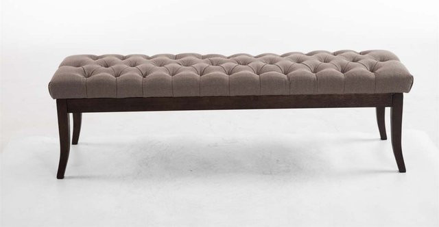 TPFLiving Sitzbank Romeo Chesterfield aus Stoff in Taupe Dunkelbraun Breite: 150 cm - Bild 1