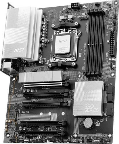 MSI PRO B840M-P WIFI6E Mainboard mit AMD AM5 Sockel, Micro-ATX, DDR5, WiFi 6E und Bluetooth in Schwarz/Silber - Bild 2