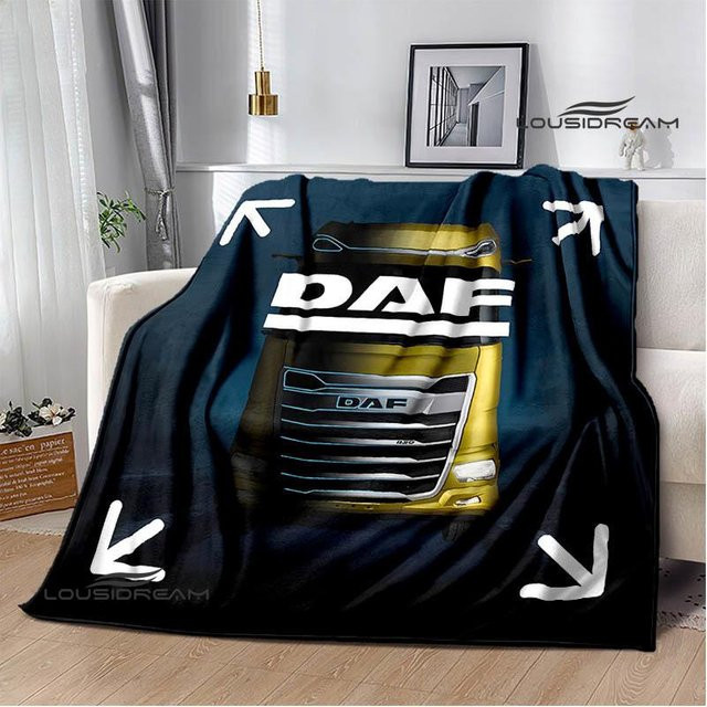 Magic Zhu 3D DAF LKW Retro Flanell-Picknickdecke, Mehrfarbig, B: 130 cm, T: 150 cm - Bild 1