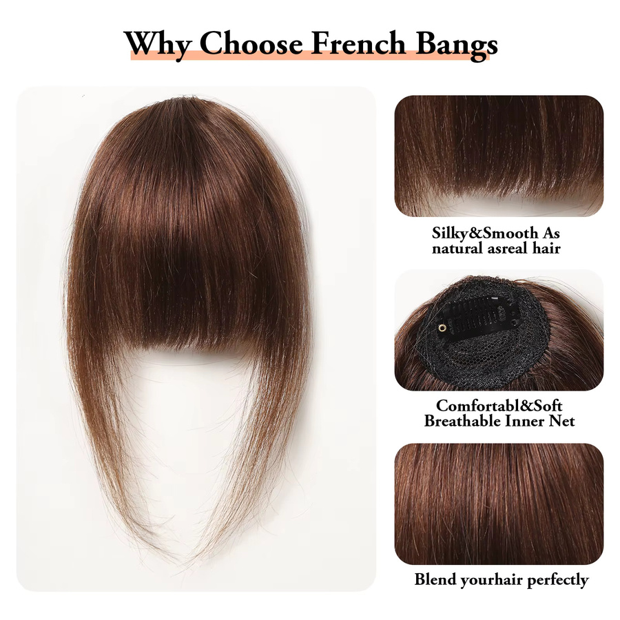 HAIRCUBE Pony Clip-in-Haarteilverlängerung, 100 % Echthaar, Dunkelbraun, Damen - Bild 4