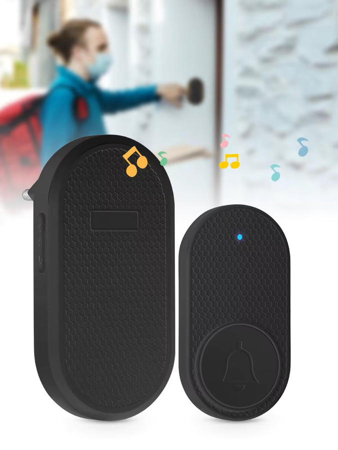 Drahtlose Smart-Türklingel M558 in Schwarz mit 32 Melodien, wasserdicht und batteriebetrieben - Bild 6