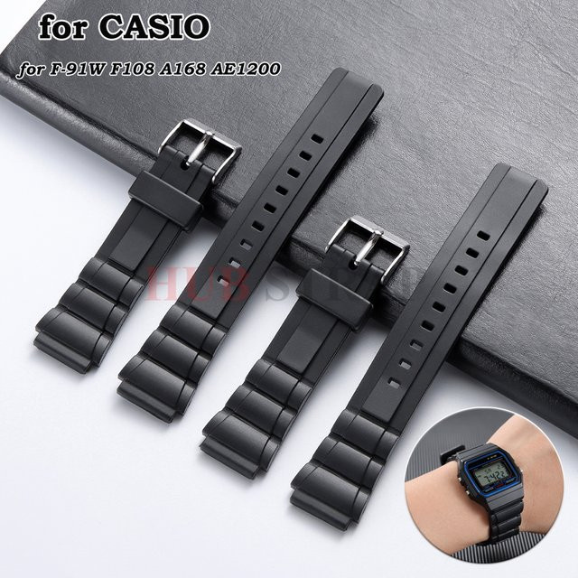 CASIO Uhrenarmband Silikon, 18 20 mm, Schwarz, Unisex - Bild 1
