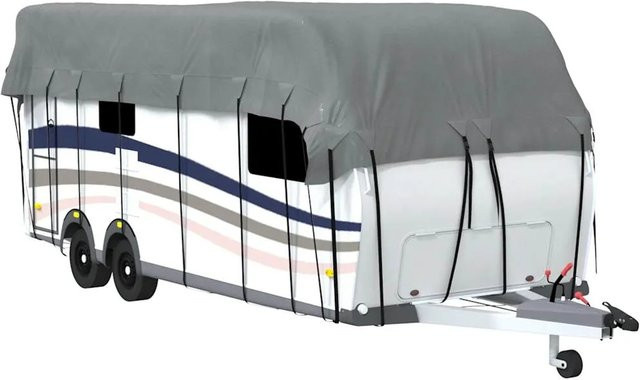 vidaXL Dachplane für Wohnwagen aus Vliesstoff, Grau, B/T: 700 x 300 cm - Bild 1