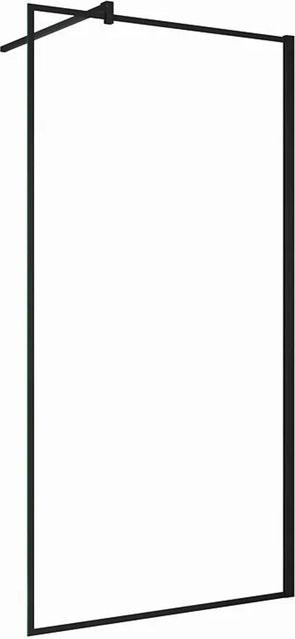 Duschparadies Walk-in Duschabtrennung mit Nano-Glas und Stabilisator, Schwarz, B: 120 cm, H: 200 cm - Bild 1