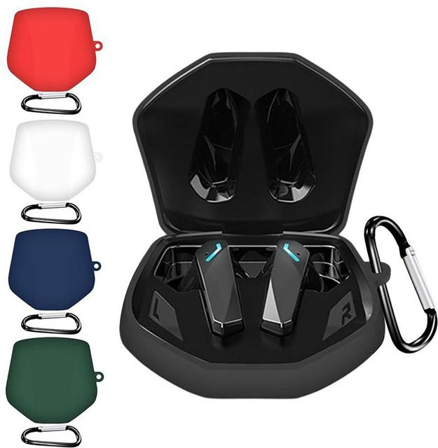 Silikon Kopfhörer-Aufbewahrungstasche für Lenovo GM2 PRO Wireless Headset in Blau mit stoßfestem Schutz und Karabiner - Bild 1