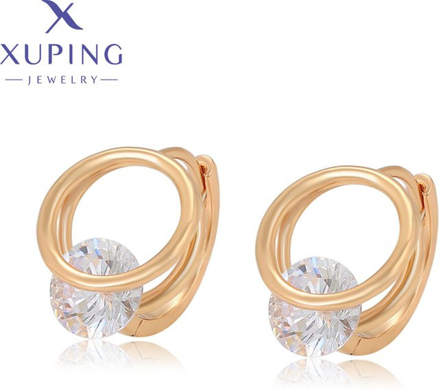 Xuping Jewelry Creolen, Gold, Kristall, Damen - Bild 1