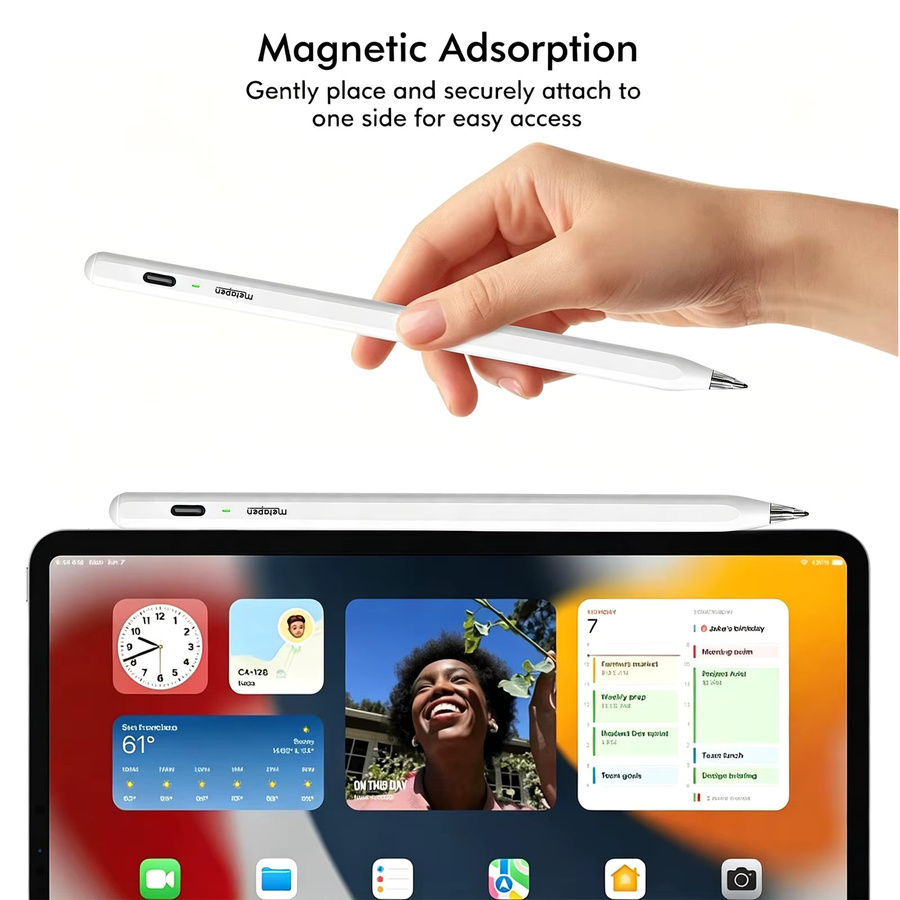 MetaPen A8 Stylus-Stift in Weiß für Apple iPad Pro, Air und andere Modelle (2018-2026) mit Neigungssensitivität und Pixel-Präzision - Bild 3