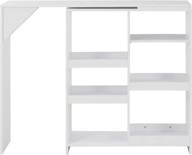 vidaXL Bartisch mit beweglichem Regal in Weiß, B/T/H: 138 x 39 x 110 cm - Bild 1