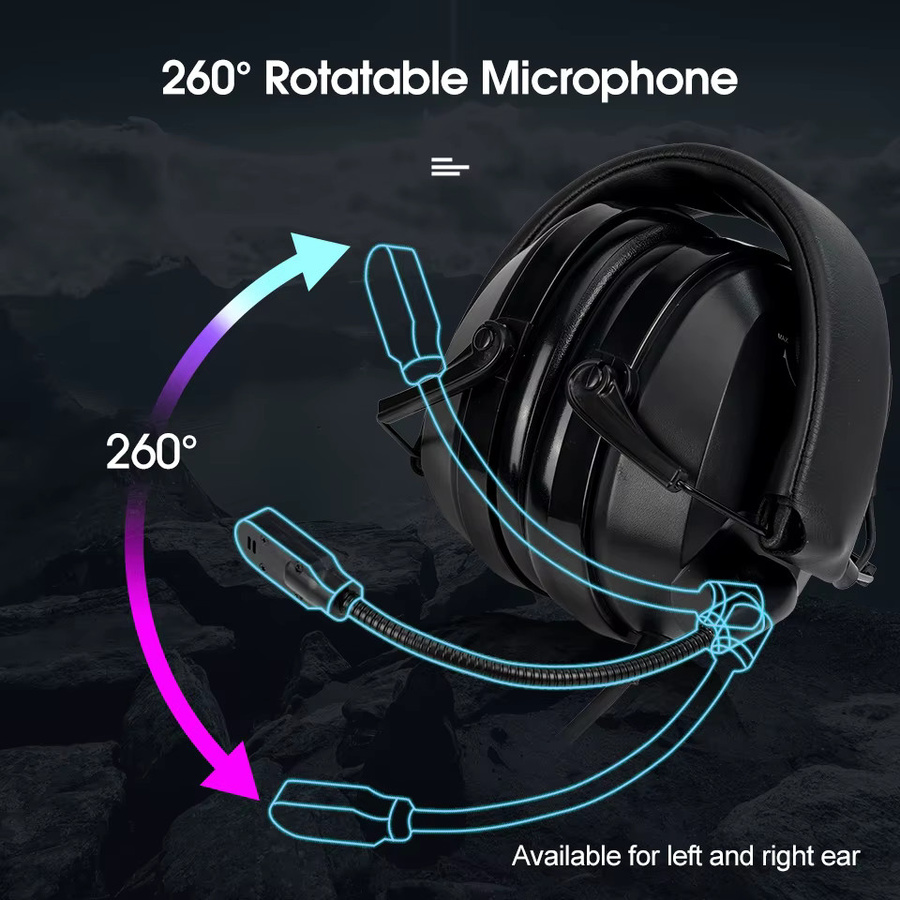 Retevis KM-Headset mit Rauschunterdrückung und drehbarem Galgenmikrofon in Schwarz für Baofeng UV-5R und Quansheng UV K5 UV K6 UV K58 Walkie Talkie - Bild 5