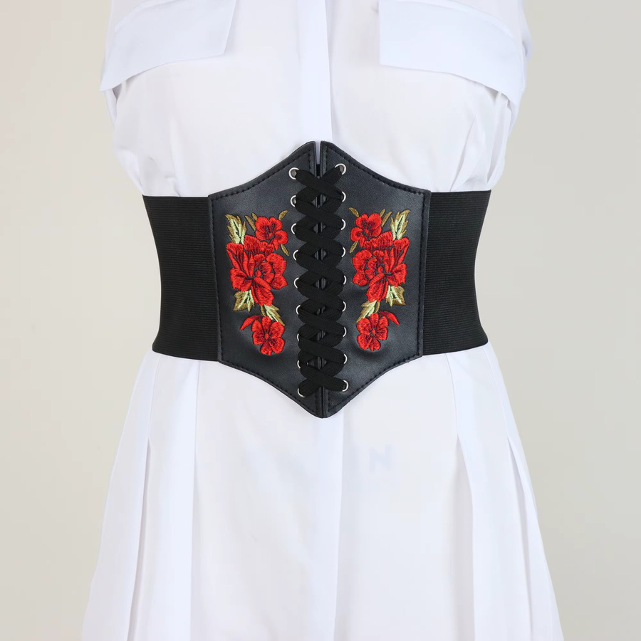 fullyoung Gürtel, Spitze, PU Leder, Rose, Damen - Bild 2