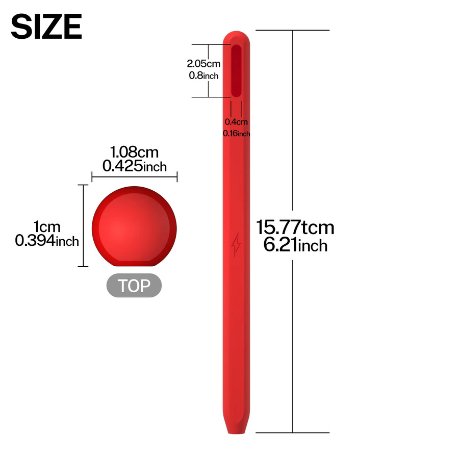 Silikon-Schutzhülle für Apple Pencil Pro und Apple Pencil (2. Generation) USB-C Stylus in Transparent oder Rot - Bild 1