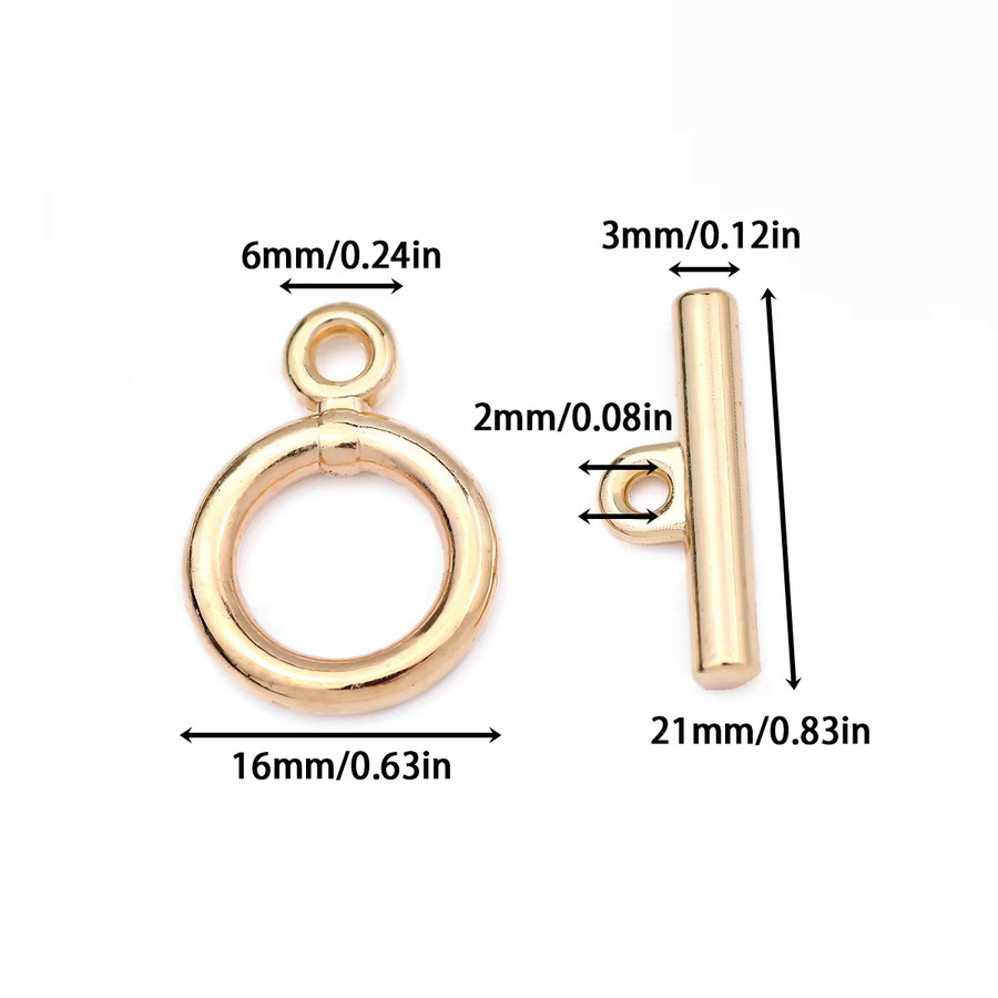 wlyees CCBoT-Verschlüsse, Weißgold/KC-Gold, 16/21mm, 20 Stück - Bild 2