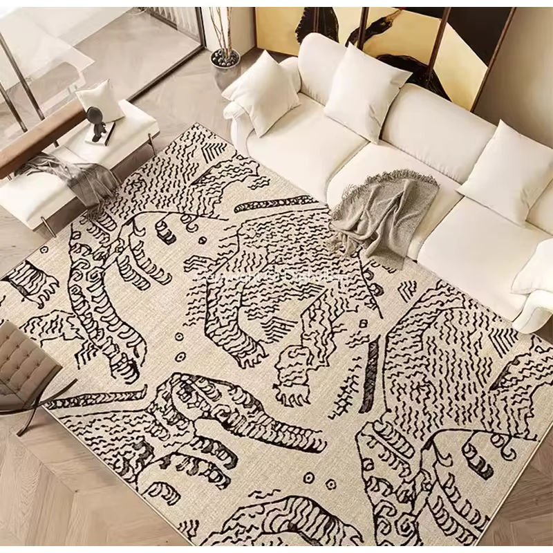 Diphylleia Italien moderner abstrakter Teppich mit Berg- und Tiger-Motiv in Beige - Bild 4