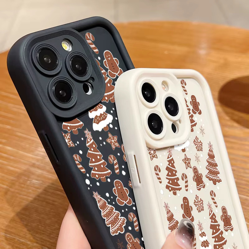 Stoßfeste TPU-Silikon Handyhülle mit Frohe Weihnachten Bäume Design für Apple iPhone 17 16 15 14 13 12 Pro Max und weitere Modelle, Blau/Mehrfarbig - Bild 3