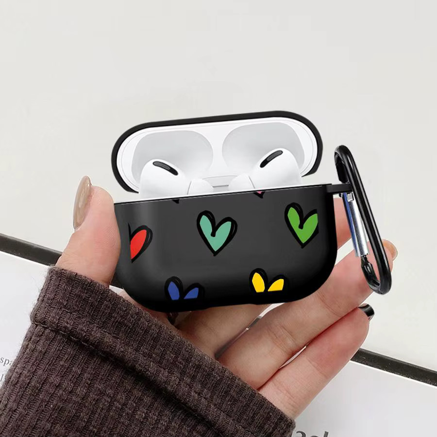Bunte Cartoon-Liebesherz Schutzhülle für Apple AirPods Pro 1, 2 und 3 - Bild 3