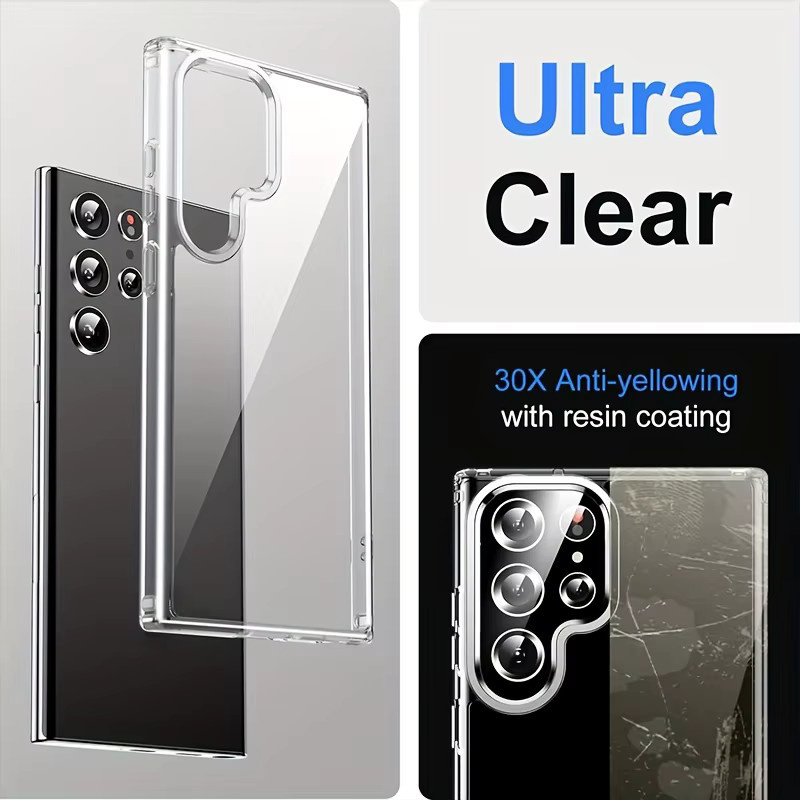 Transparente Handyhülle für Samsung Galaxy S22, S23 und S24 Ultra mit weicher Stoßstange und Hard PC Rückseite - Bild 4