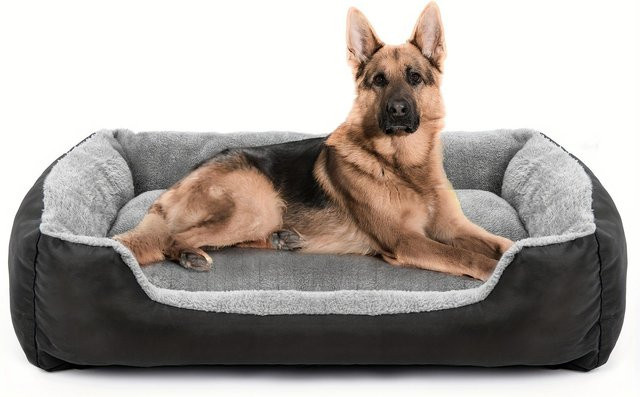 WTEMPO Hundebett Donut-Design aus Mikrofaser für alle Jahreszeiten, Schwarz, XL - Bild 1