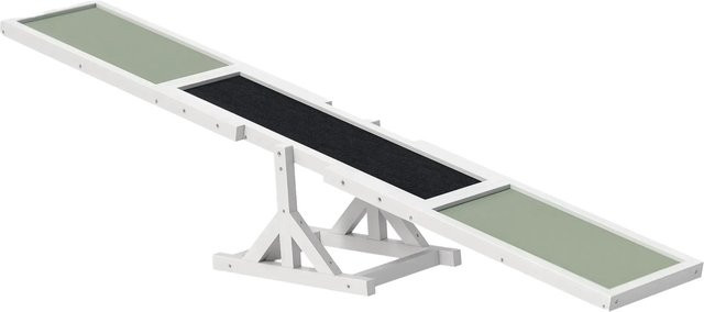 PawHut Hundewippe Agility aus Tannenholz in Weiß, B/T/H: 180 x 30 x 30 cm - Bild 1