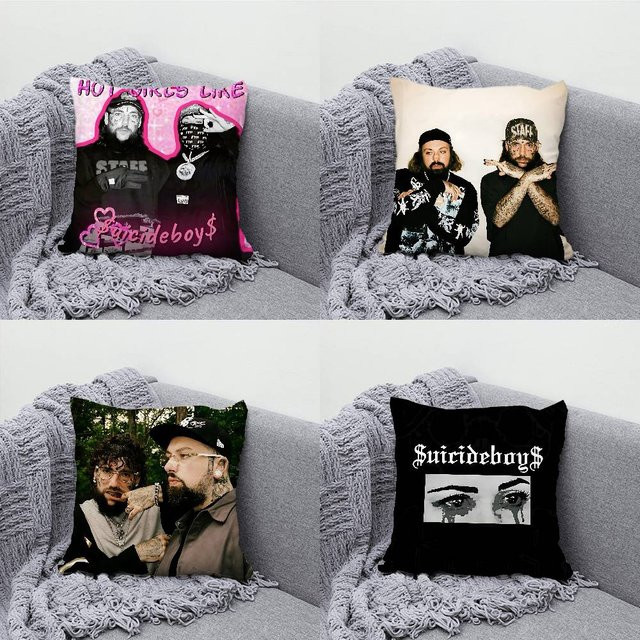 S-SuicideboySES Kissenbezug aus Polyester mit Reißverschluss, Schwarz, B/T/H: 30 x 30 x 0 cm - Bild 1