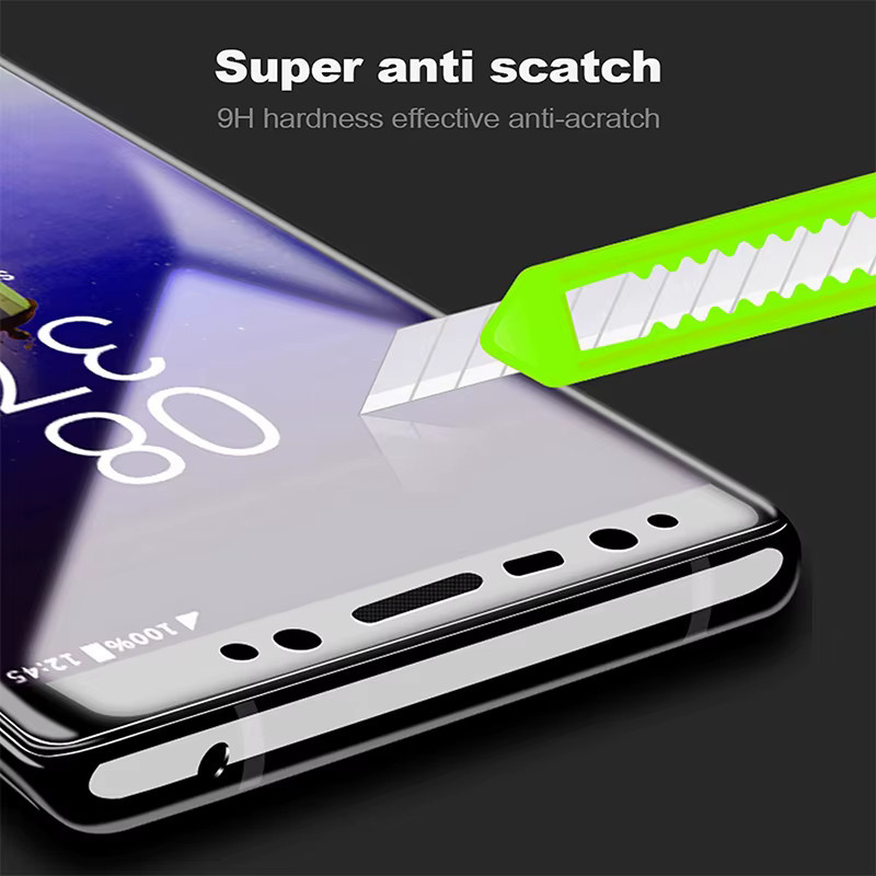 3er-Pack gebogenes gehärtetes Glas Displayschutzfolie für Samsung Galaxy S23 Ultra S22 S21 S20 S10 S9 S8 Plus und Note 20 Ultra, transparent - Bild 2