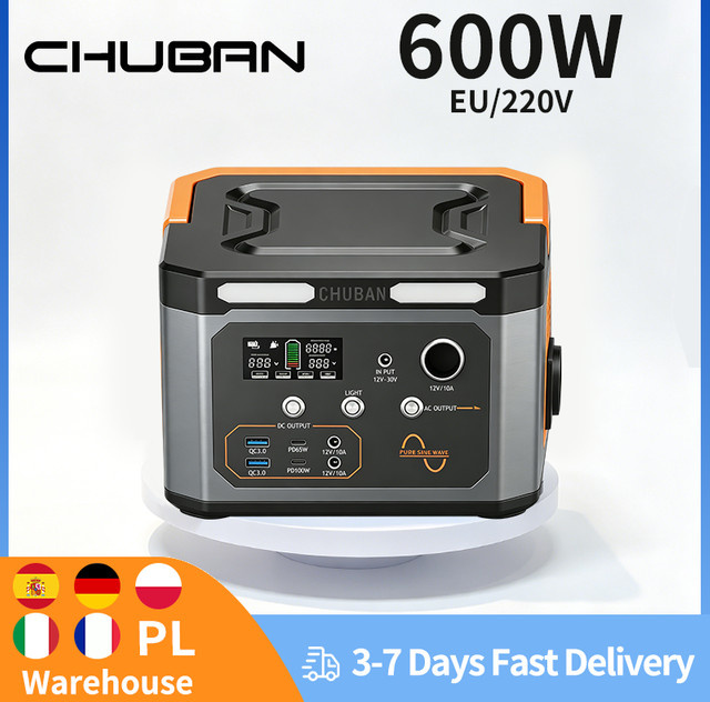 CHUBAN Tragbare Powerstation 600W Solargenerator mit AC 220V für Camping und Outdoor - Bild 1