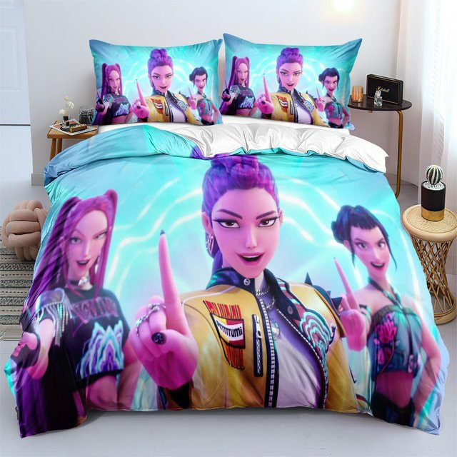 Bettwäscheset Lodestar Hip Hop Kpop Dämonenjäger mit Bettbezug und Kissenbezügen, Mehrfarbig, B/H: 140 x 210 cm - Bild 1
