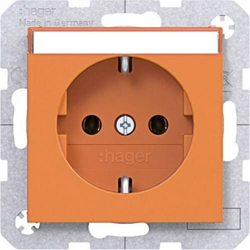 Hager Schutzkontakt-Steckdose in Orange glänzend WAS1101AP - Bild 1