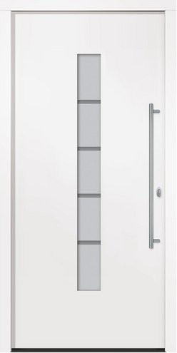 RORO Haustür R351 Luxus aus Aluminium und Kunststoff mit Glaseinsatz in Weiß, B: 110 cm, H: 210 cm - Bild 1
