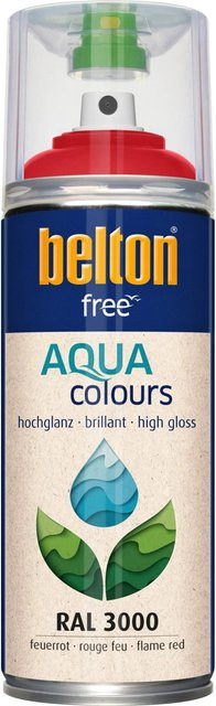 Belton Free AQUAcolours Buntlack RAL 3000 Feuerrot hochglänzend wasserbasiert 400 ml - Bild 1