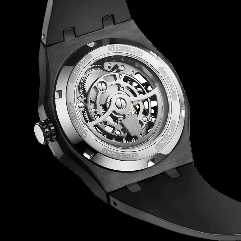 AILANG Armbanduhr, Automatik, Edelstahl, Kautschukarmband, Herren, Silber - Bild 3