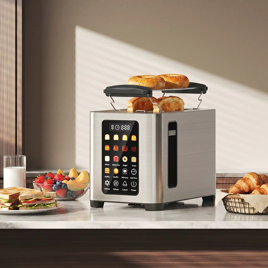 Patbrela Smarter Toaster aus Edelstahl in Silber mit Touchscreen, digitalem Timer und Brothalter für 2 Scheiben - Bild 8