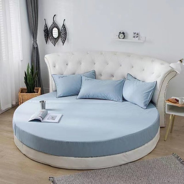 Runde Tagesdecke aus 100 % Baumwolle von Binchi Outdoor Equipment in Blau, Durchmesser: 200 cm - Bild 1