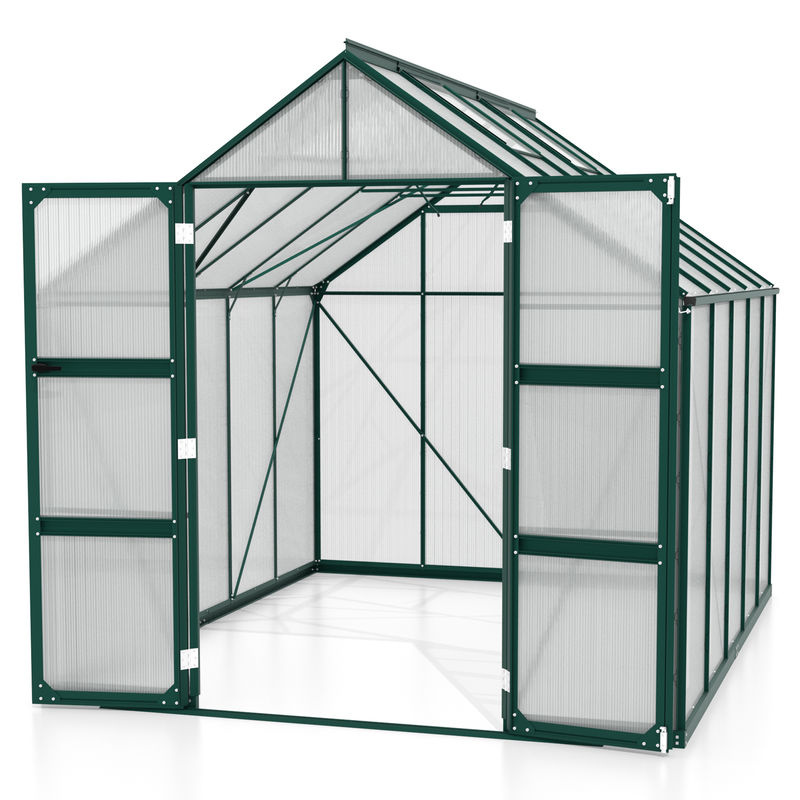 Vitavia Gewächshaus Domus 8300 in Smaragdgrün mit 8,3 m² Fläche und 4 mm Polycarbonat-Verglasung - Bild 3