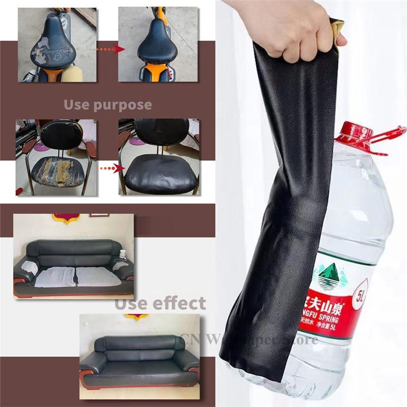Selbstklebende Reparaturflicken aus PU-Leder von Elberta in Grau, 50 x 137 cm - Bild 5