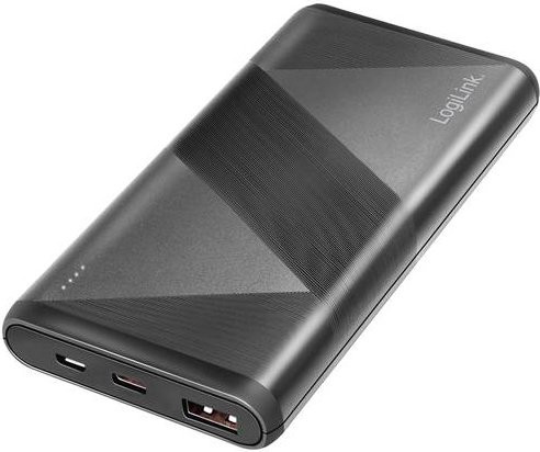 Logilink 2-in-1 Powerbank mit integriertem USB-C und USB-A Kabel, 10000 mAh, 18 Watt, PD 2.0 und QC 3.0, Schwarz (PA0275) - Bild 1