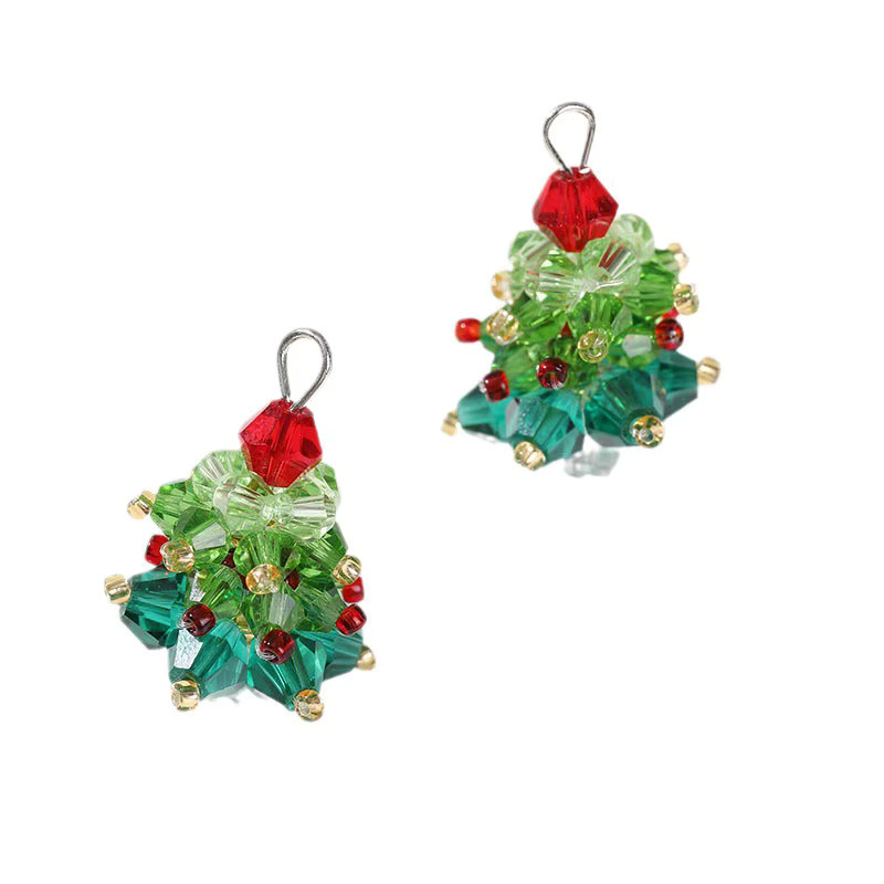 QIAO Charms, 3D-Perlen, Weihnachtsbaum, Kristall, Bunt, Unisex - Bild 4