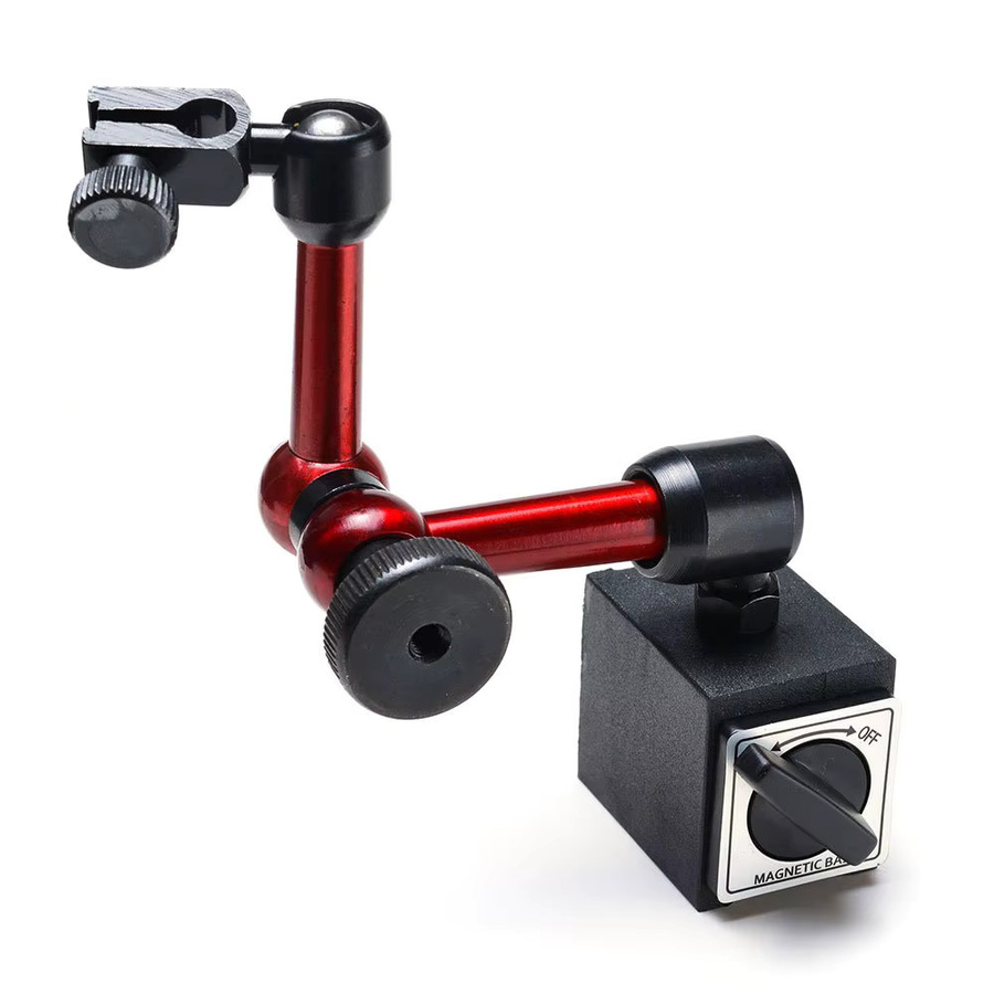 Ninth World 3-teiliger verstellbarer Magnetfußhalter für digitale Messuhr in Rot, 200 mm - Bild 3