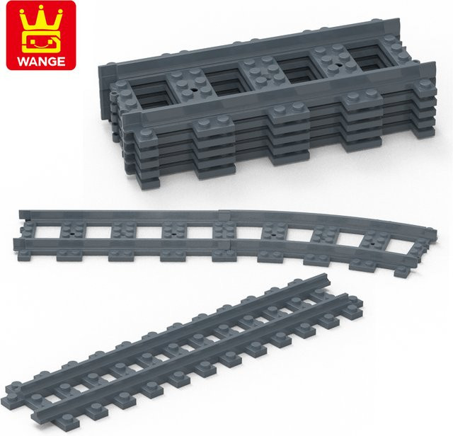Wange City Train Rail Bausteine, Gerade und Gebogene Schienen, ab 6 Jahren - Bild 1