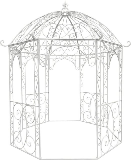 DELUKE Pavillon LIV Antik Gartenpavillon aus Metall in Weiß B/T/H: 284 x 263 x 313 cm - Bild 1