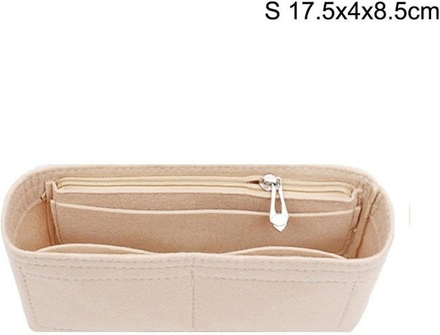 Taschen Organizer Einsatz aus Filz in Beige für Damen Handtaschen und Kosmetiktaschen, 1 Stück - Bild 1