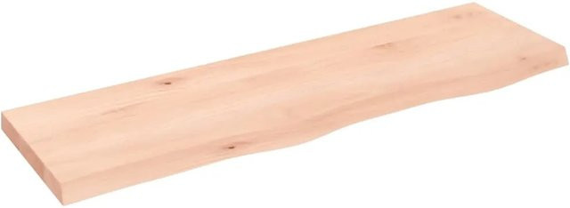 vidaXL Waschtischplatte aus Eichenholz Unbehandelt Braun B: 100 cm, T: 30 cm, H: 4 cm - Bild 1