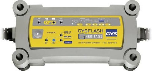 GYSFLASH HERITAGE 6A 029538 Automatikladegerät 12 V und 6V in Grau - Bild 1