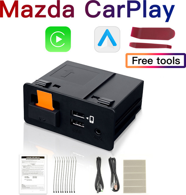 CARABC OEM Adapter Hub für Mazda und Toyota zur Nachrüstung von Apple CarPlay und Android Auto, Schwarz - Bild 1