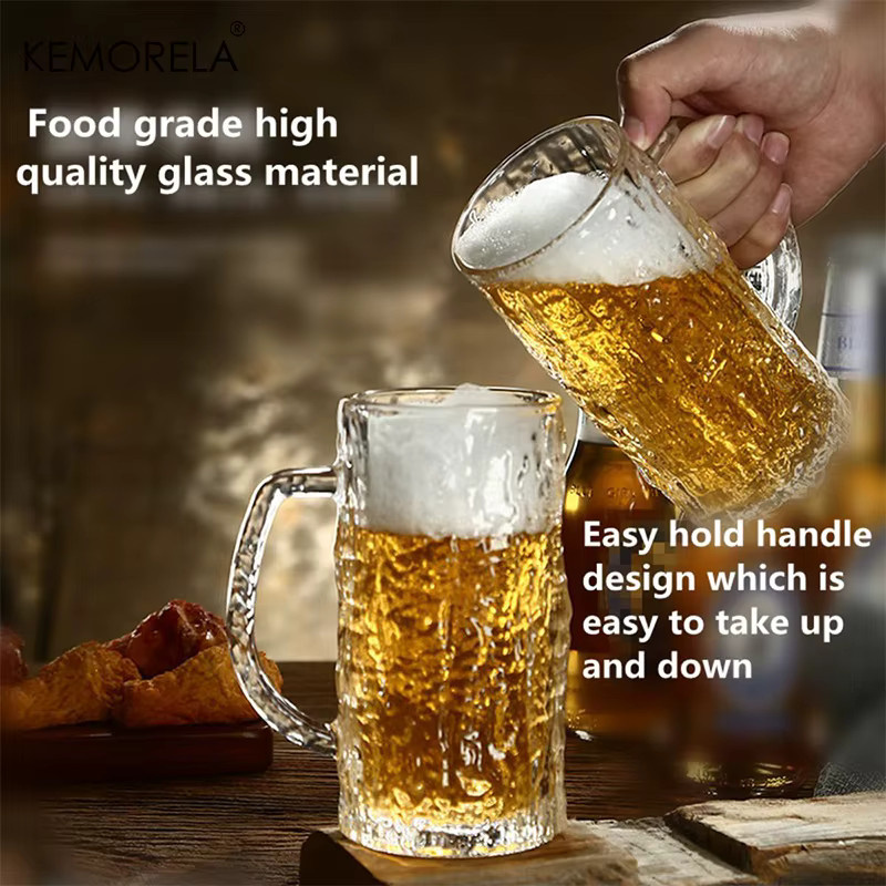 KEMORELA Bierglas mit mattierter Gletscher-Textur, transparent, 400 ml - Bild 2