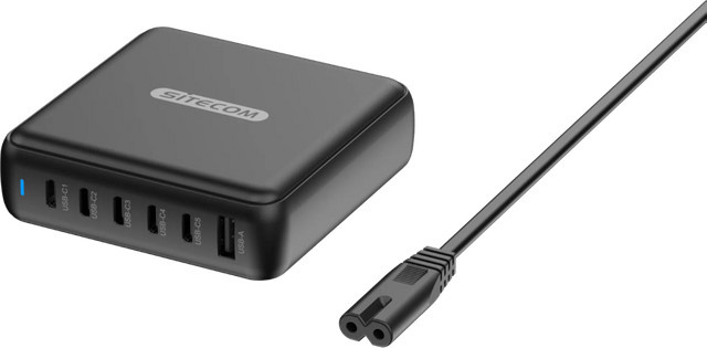 Sitecom 200W GaN Power Delivery PC-Ladegerät mit USB-C und USB-A in Schwarz - Bild 1