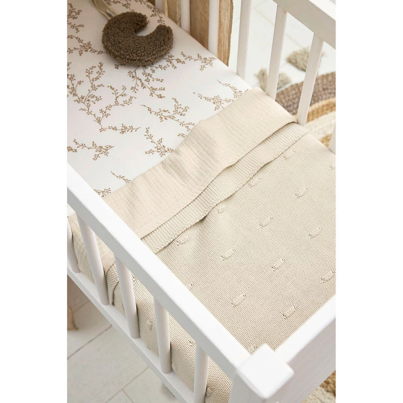 Meyco Baby Babydecke Knots gestrickt aus Baumwolle, Beige, B/T: 75 x 100 cm, 1.0 TOG - Bild 2