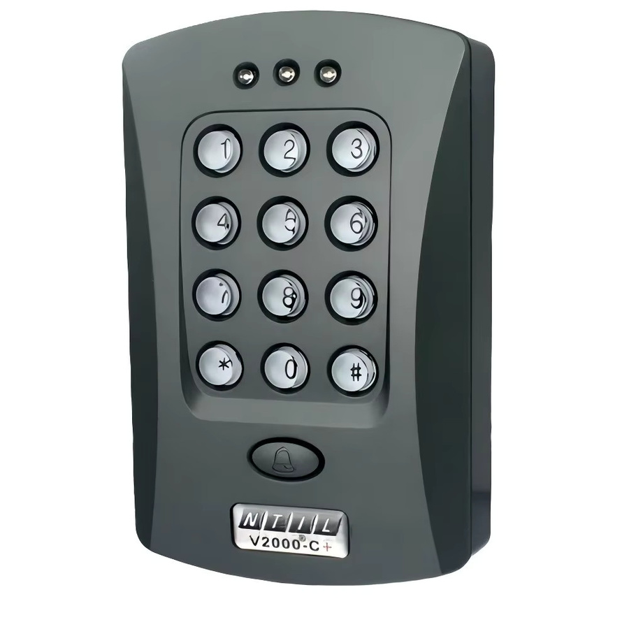 Türzugangskontroll-Tastatur mit RFID-ID-Näherungsleser und 10 ID-Karten im Schlüsselanhänger-Design, Schwarz - Bild 2