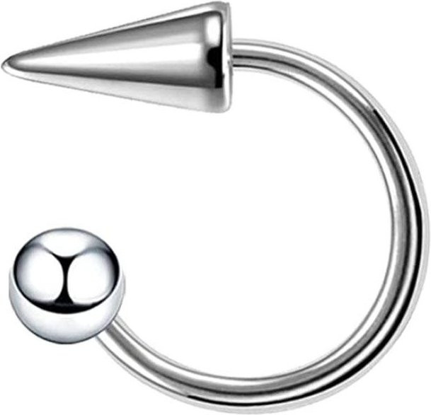 YULIN Piercing Lippenring, Edelstahl, 16G, 12mm, silber, Unisex - Bild 1