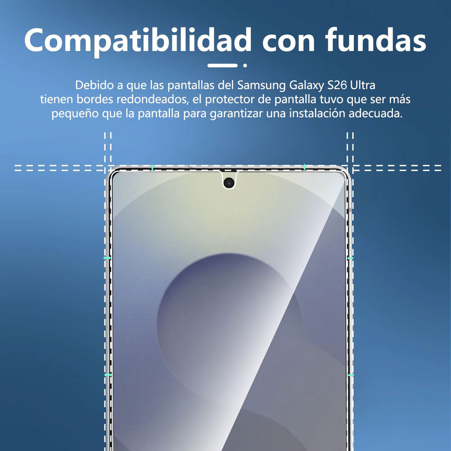 Samsung Galaxy S26 Ultra Displayschutzfolie aus gehärtetem Glas, 6,9 Zoll, transparent, kratzfest und hüllenfreundlich - Bild 3