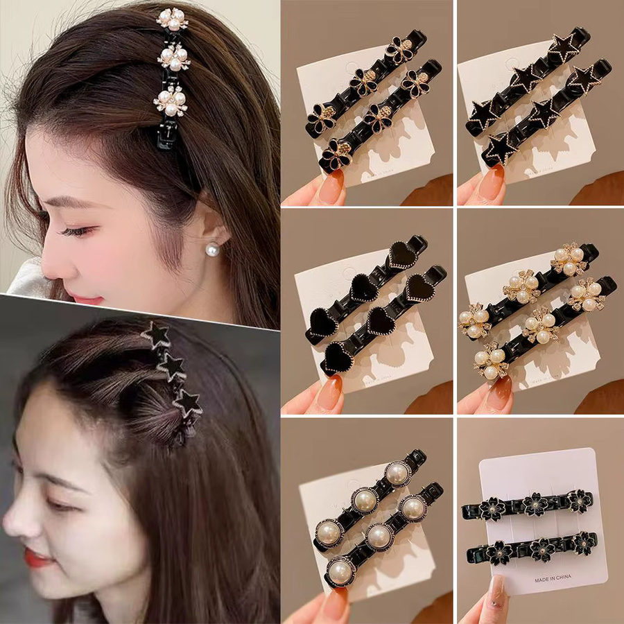 Haar-Kleeblatt-Clips, Kristall-Strass, Damen - Bild 6